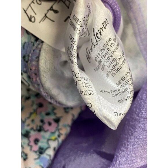 For Love and Lemons Sz S Dress Villegas Floral Sheer Bodysuit Midi Purple New - Picture 10 of 10